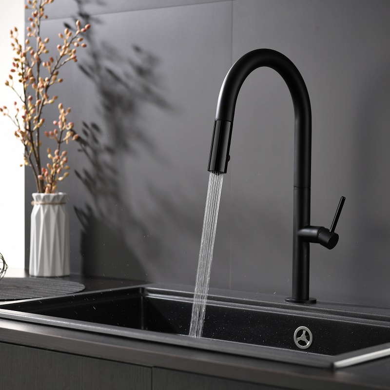 Vòi chậu bếp nóng lạnh dây rút JADE KLUGER KLF0010B (KLF0010C)