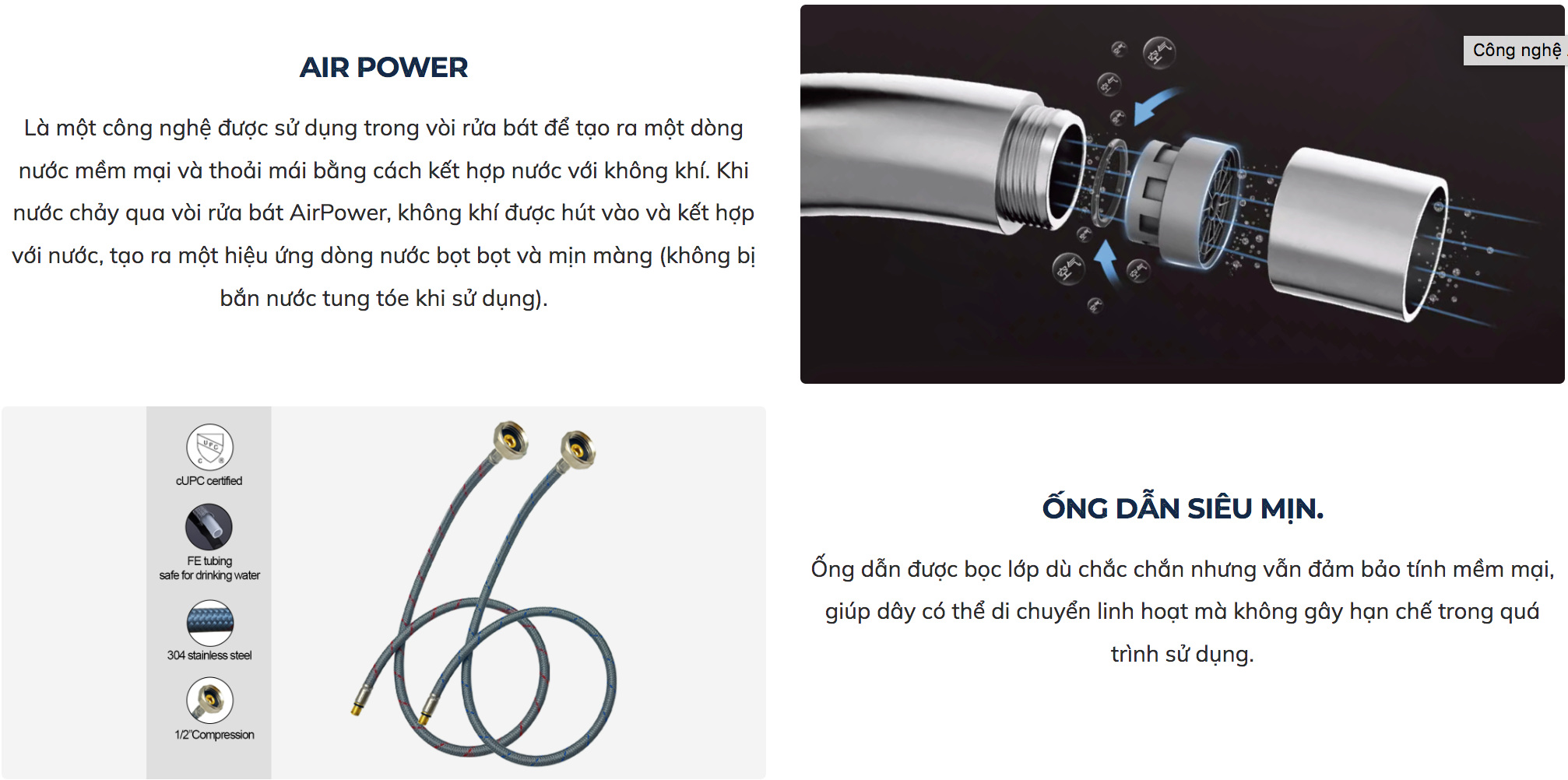 Vòi chậu bếp nóng lạnh dây rút JADE KLUGER KLF0010B (KLF0010C)