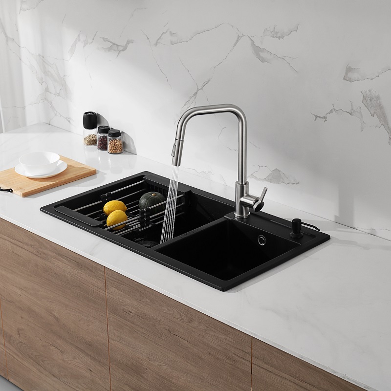 Vòi chậu bếp nóng lạnh dây rút LEO KLUGER KLF0011C