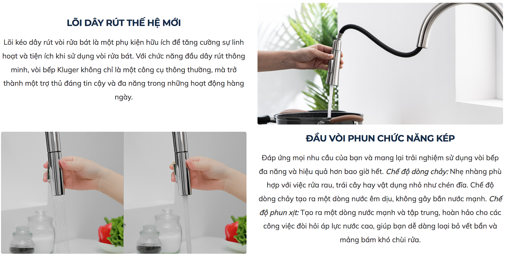 Đặc điểm nổi bật vòi rửa chén bát RICO KLUGER KLF0011C