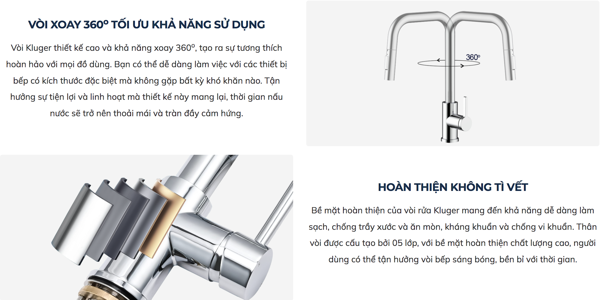 Đặc điểm nổi bật vòi rửa chén bát RICO KLUGER KLF0011C