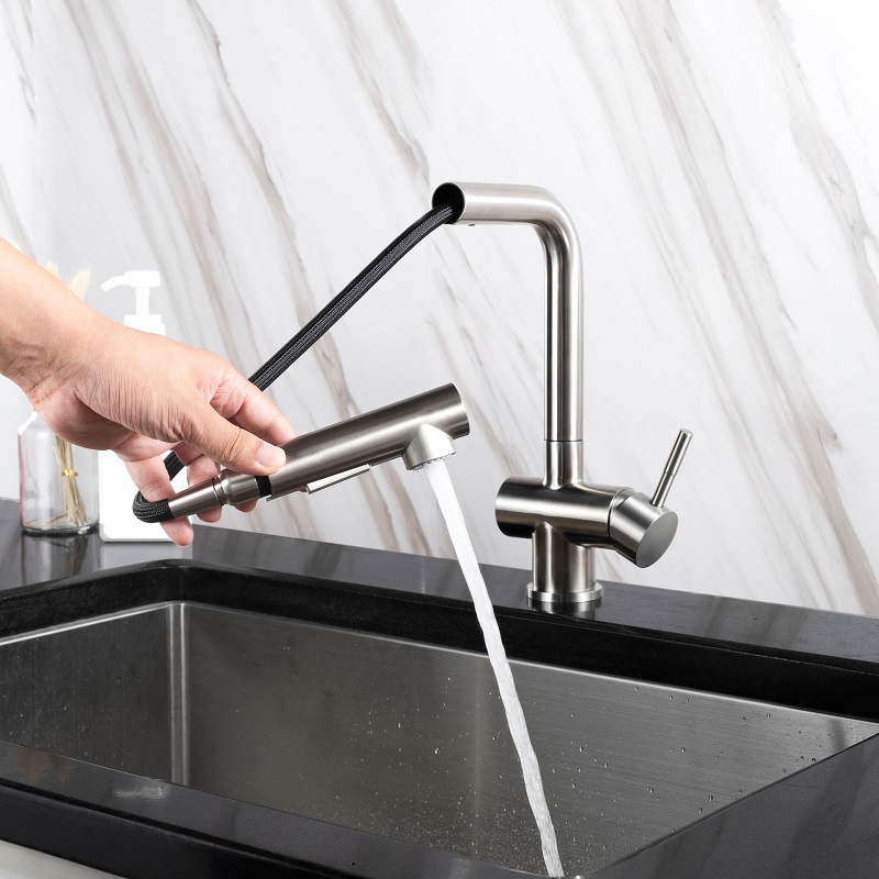 Vòi chậu bếp nóng lạnh dây rút HOPE KLUGER KLF0013C