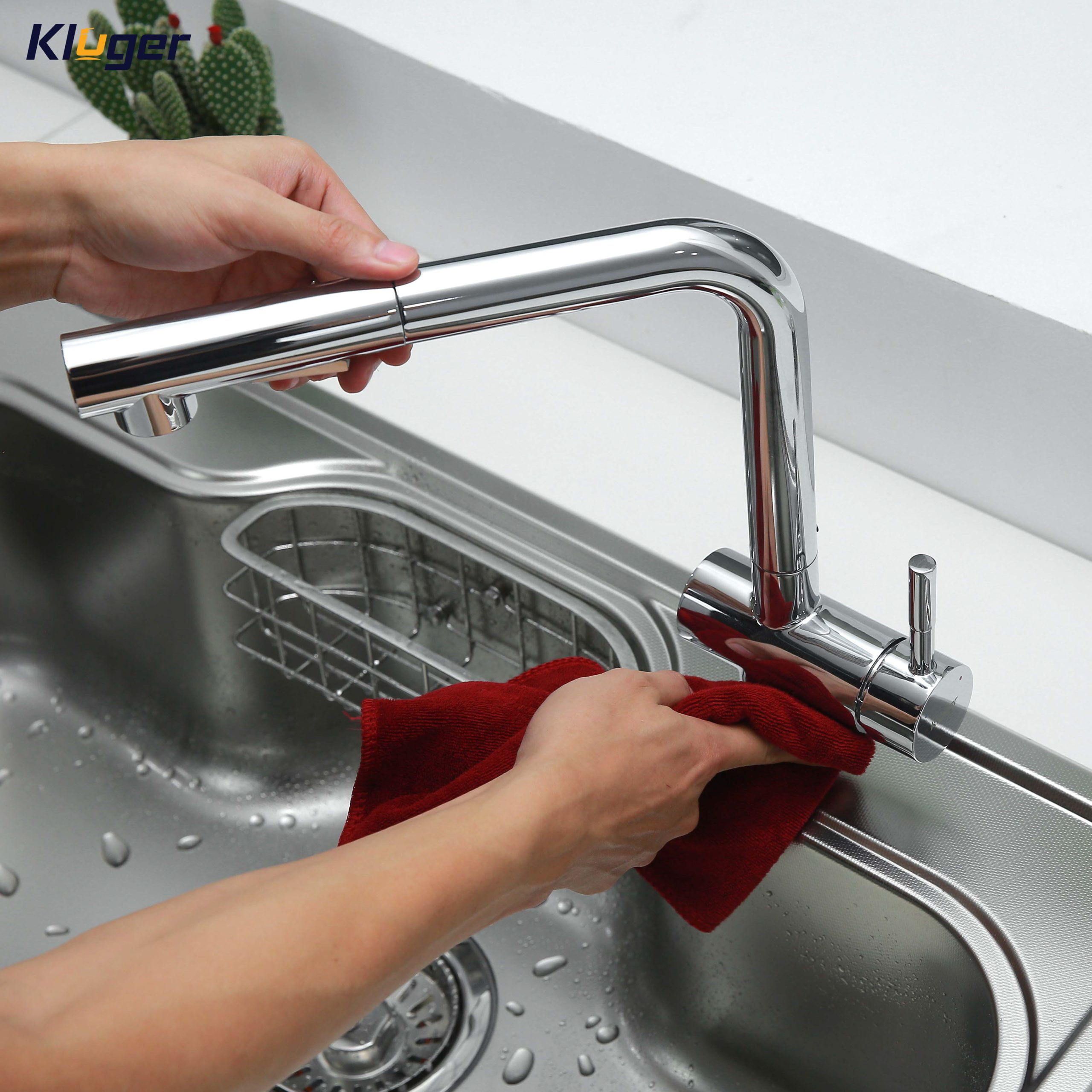 Vòi chậu bếp nóng lạnh dây rút HOPE KLUGER KLF0013C