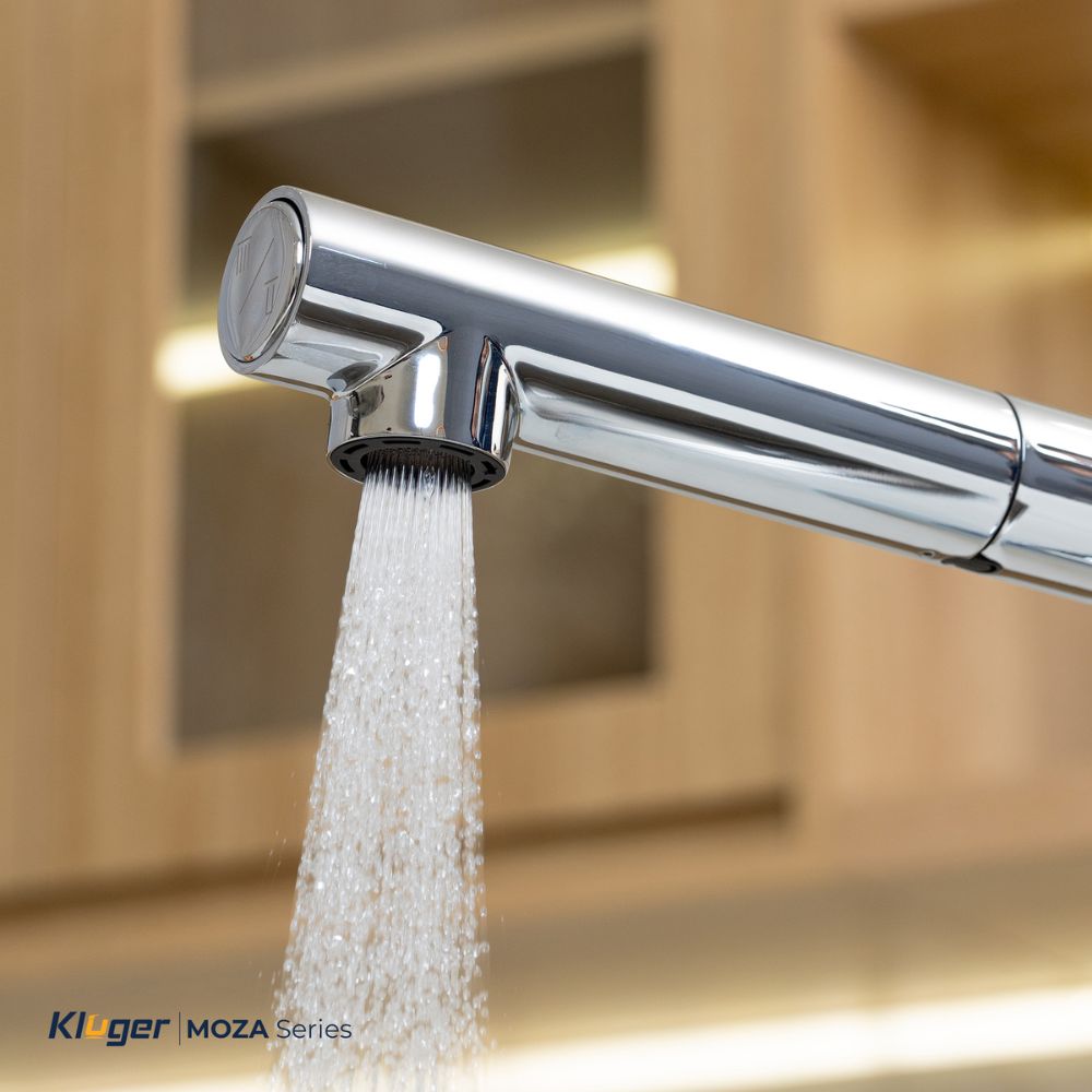 Vòi chậu bếp nóng lạnh dây rút MOZA Kluger KLF0013SC