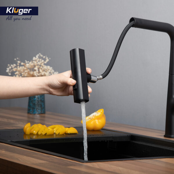 Vòi bếp nóng lạnh dây rút RAIN KLUGER KLF0018B / KLF0018S