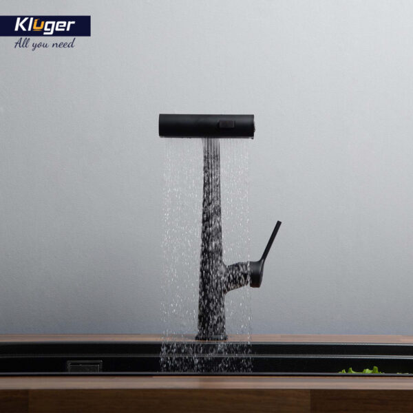 Vòi bếp nóng lạnh dây rút RAIN KLUGER KLF0018B / KLF0018S