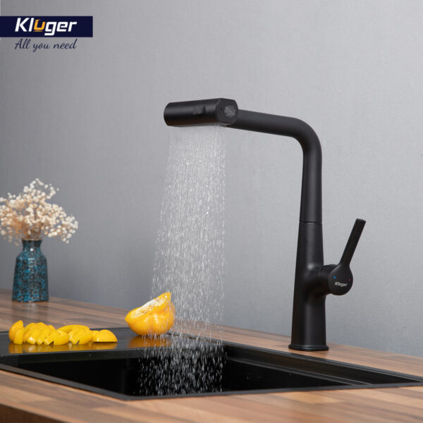 Vòi bếp nóng lạnh dây rút RAIN KLUGER KLF0018B / KLF0018S