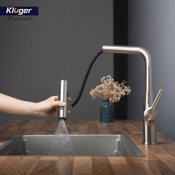 Vòi bếp nóng lạnh dây rút RAIN KLUGER KLF0018B / KLF0018S