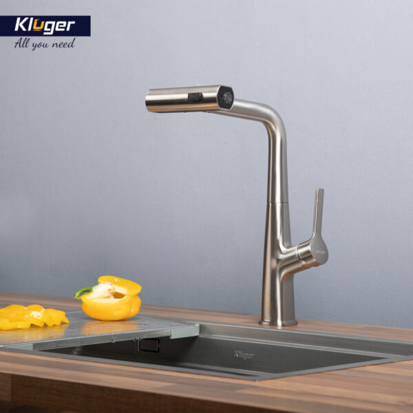 Vòi bếp nóng lạnh dây rút RAIN KLUGER KLF0018B / KLF0018S