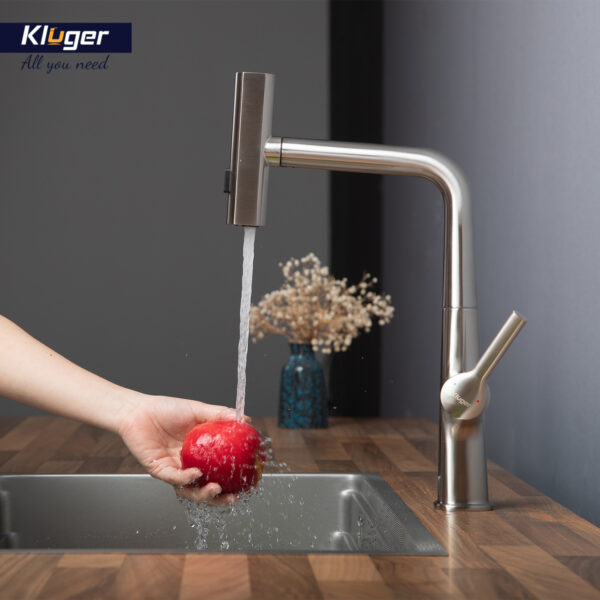 Vòi bếp nóng lạnh dây rút RAIN KLUGER KLF0018B / KLF0018S
