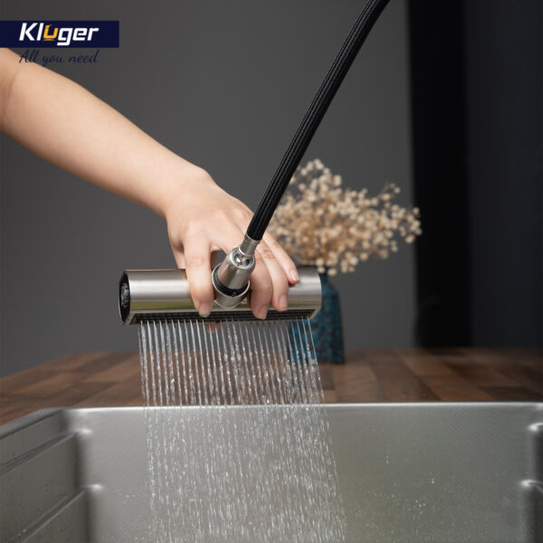 Vòi bếp nóng lạnh dây rút RAIN KLUGER KLF0018B / KLF0018S