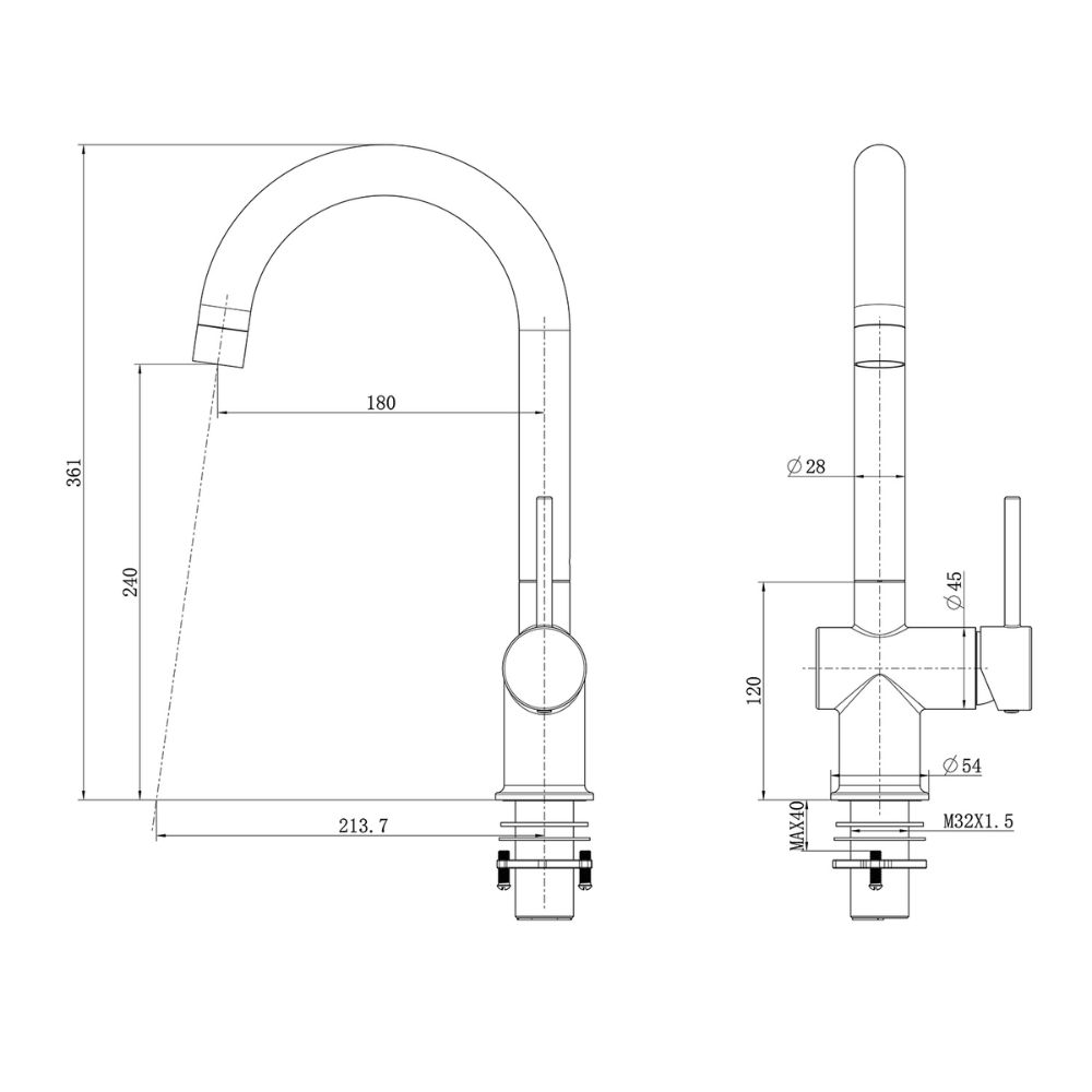 Vòi chậu bếp nóng lạnh RENE KLUGER KLF0021C