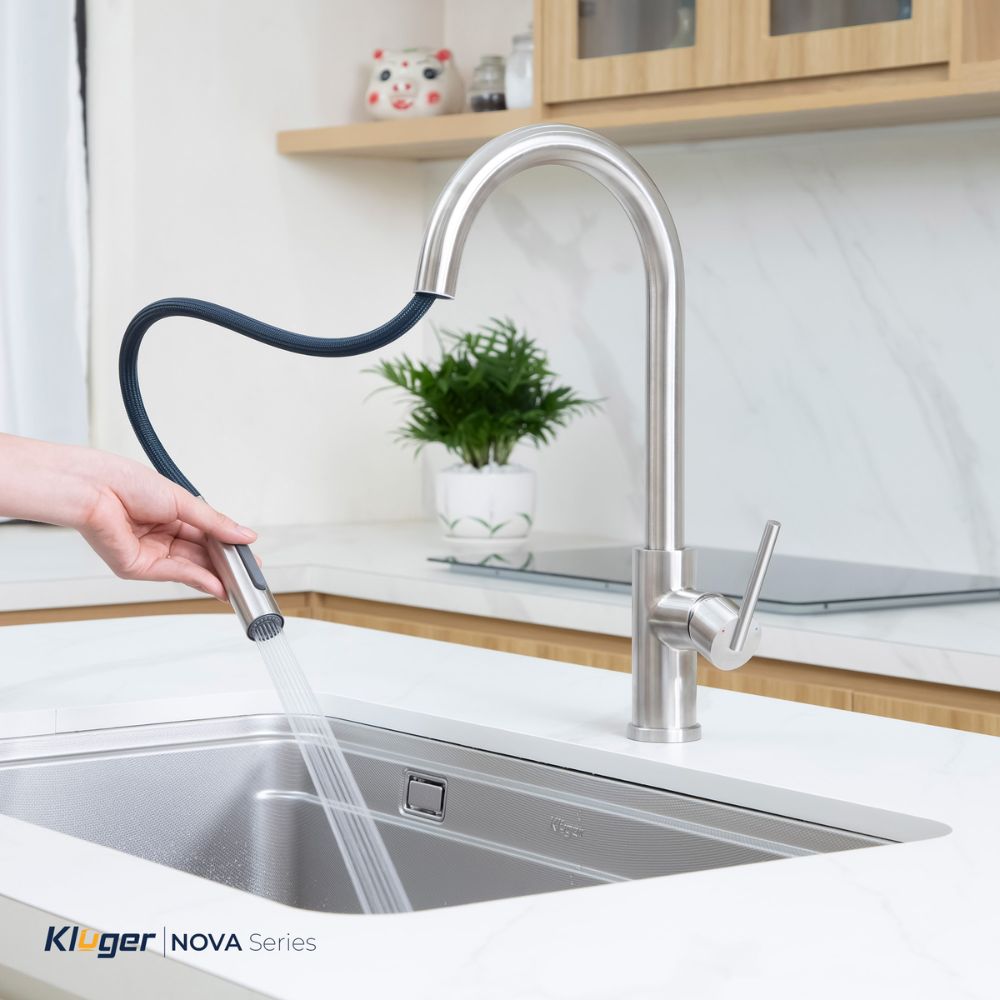 Vòi chậu bếp nóng lạnh dây rút NOVA KLUGER KLF0030S