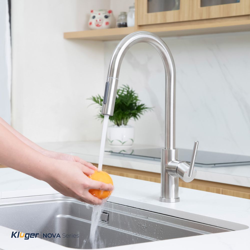 Vòi chậu bếp nóng lạnh dây rút NOVA KLUGER KLF0030S