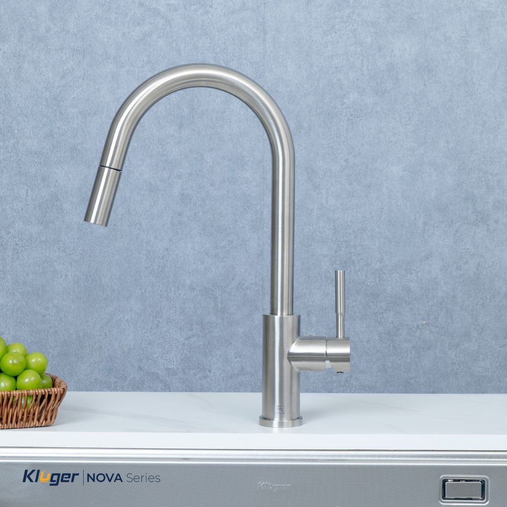 Vòi chậu bếp KLUGER KLF0031S / KLF0031SC nóng lạnh dây rút NOVA