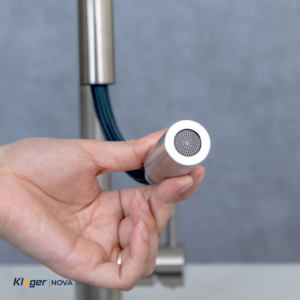Vòi chậu bếp KLUGER KLF0031S / KLF0031SC nóng lạnh dây rút NOVA