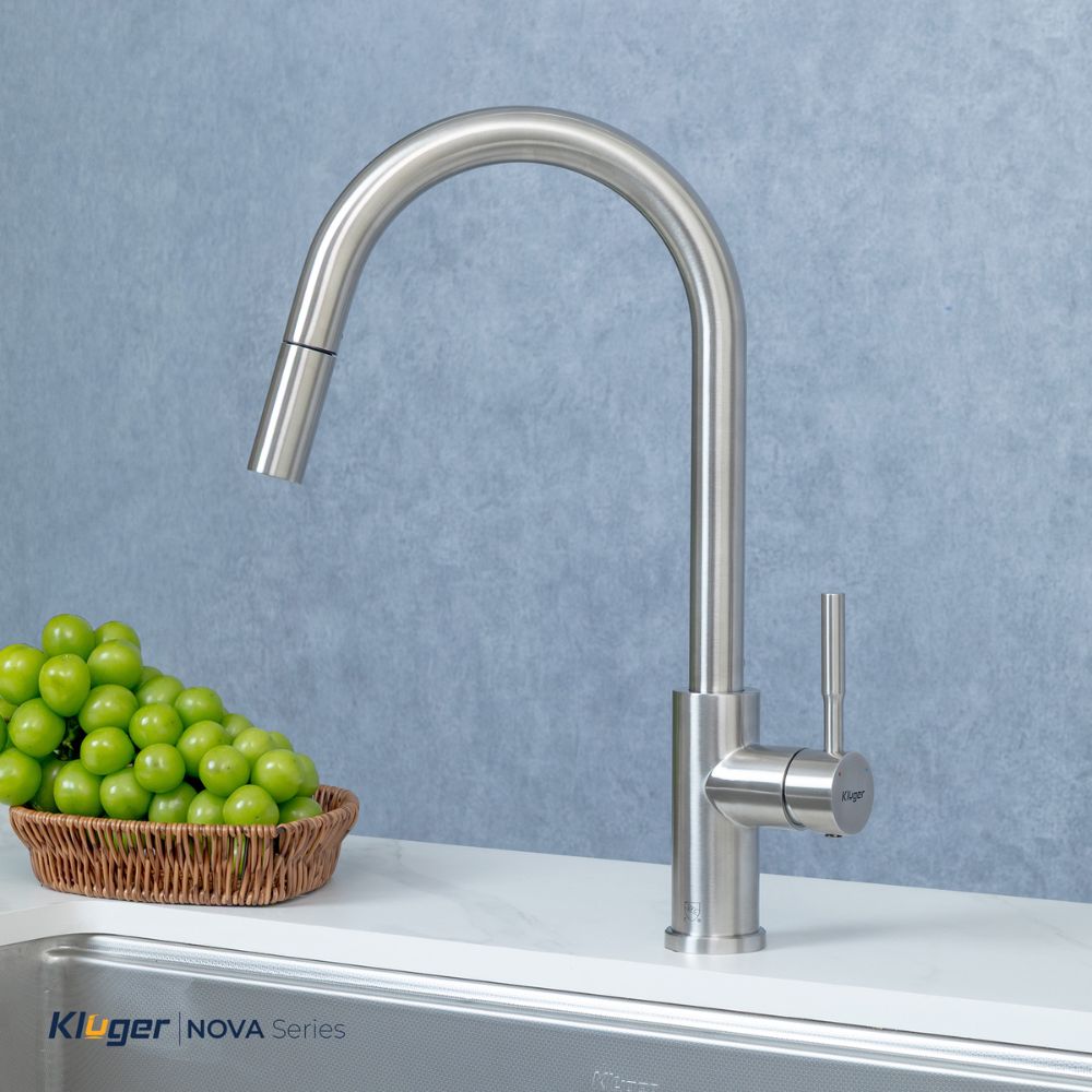 Vòi chậu bếp KLUGER KLF0031S / KLF0031SC nóng lạnh dây rút NOVA