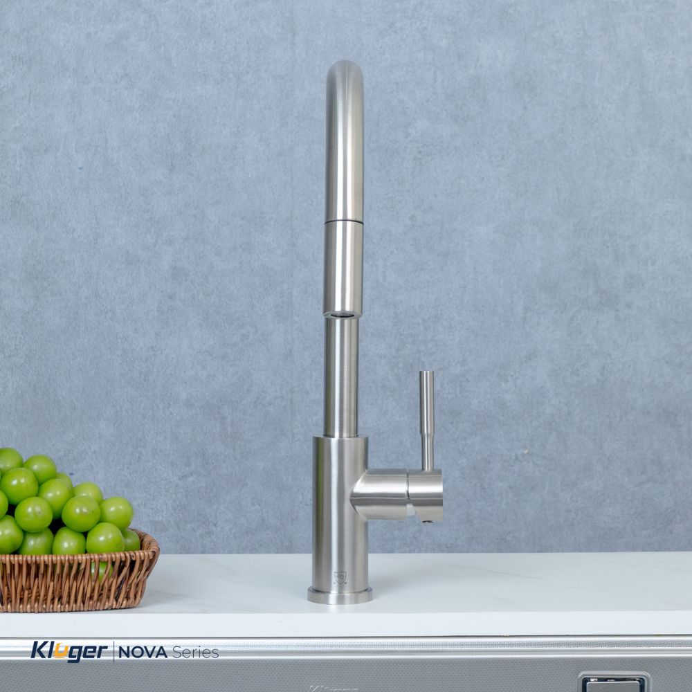 Vòi chậu bếp KLUGER KLF0031S / KLF0031SC nóng lạnh dây rút NOVA