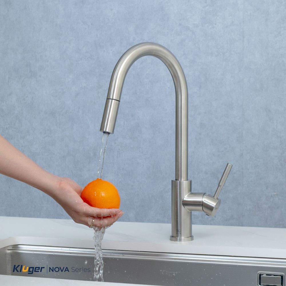 Vòi chậu bếp KLUGER KLF0031S / KLF0031SC nóng lạnh dây rút NOVA