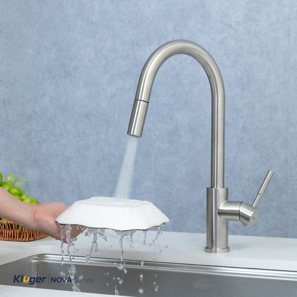 Vòi chậu bếp KLUGER KLF0031S / KLF0031SC nóng lạnh dây rút NOVA
