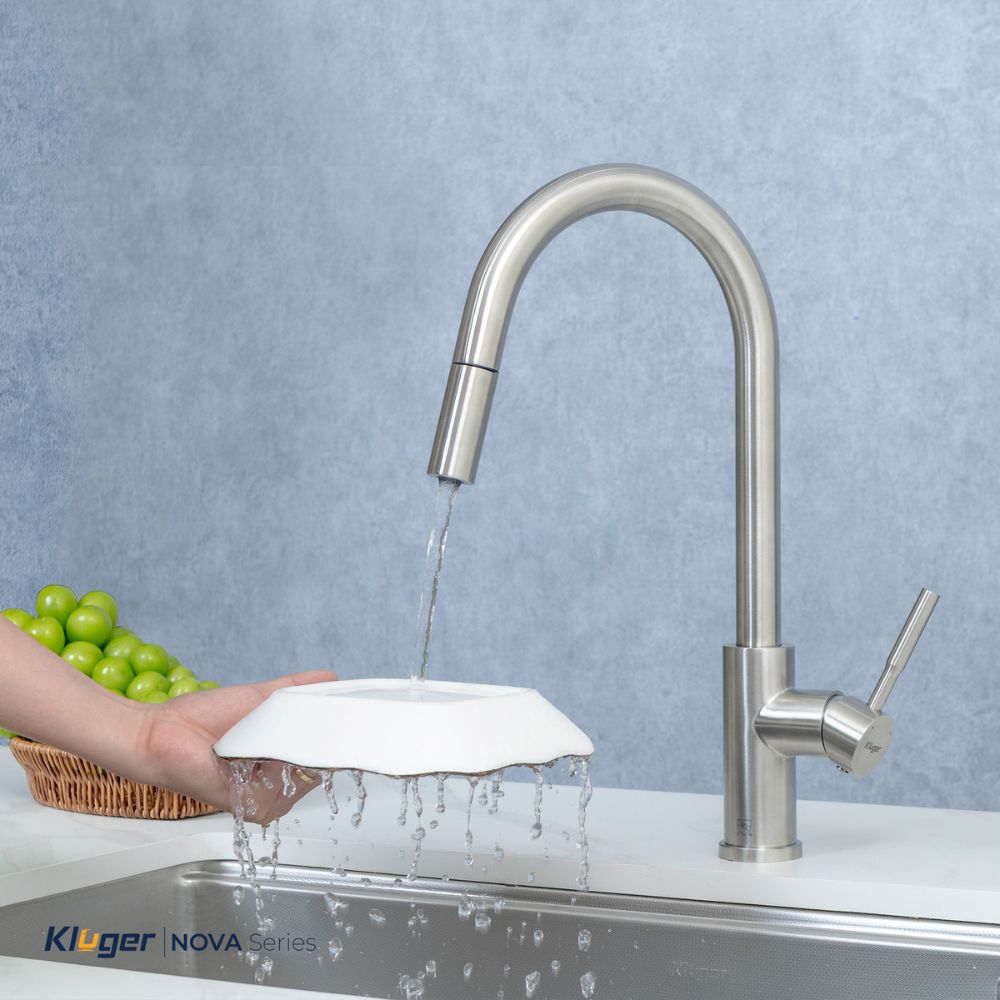Vòi chậu bếp KLUGER KLF0031S / KLF0031SC nóng lạnh dây rút NOVA