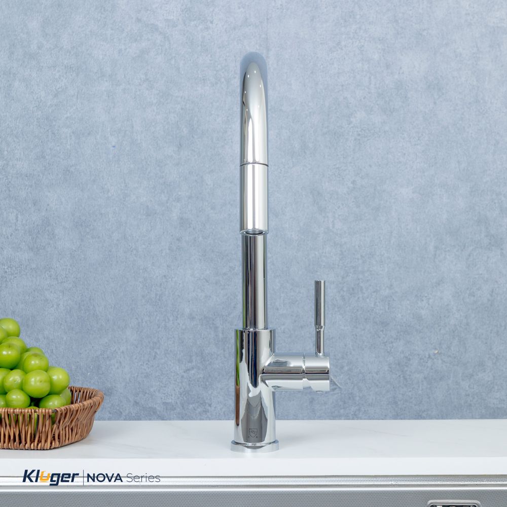 Vòi chậu bếp KLUGER KLF0031S / KLF0031SC nóng lạnh dây rút NOVA
