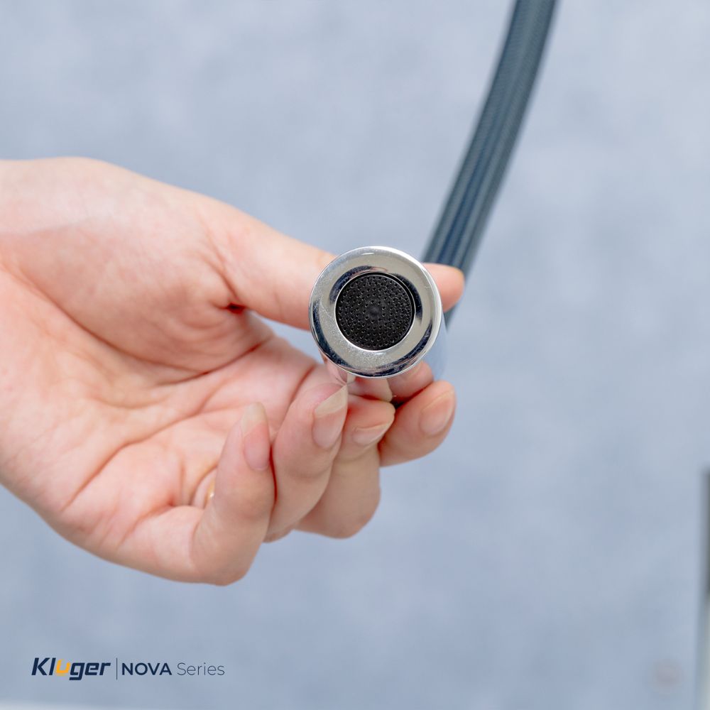 Vòi chậu bếp KLUGER KLF0031S / KLF0031SC nóng lạnh dây rút NOVA