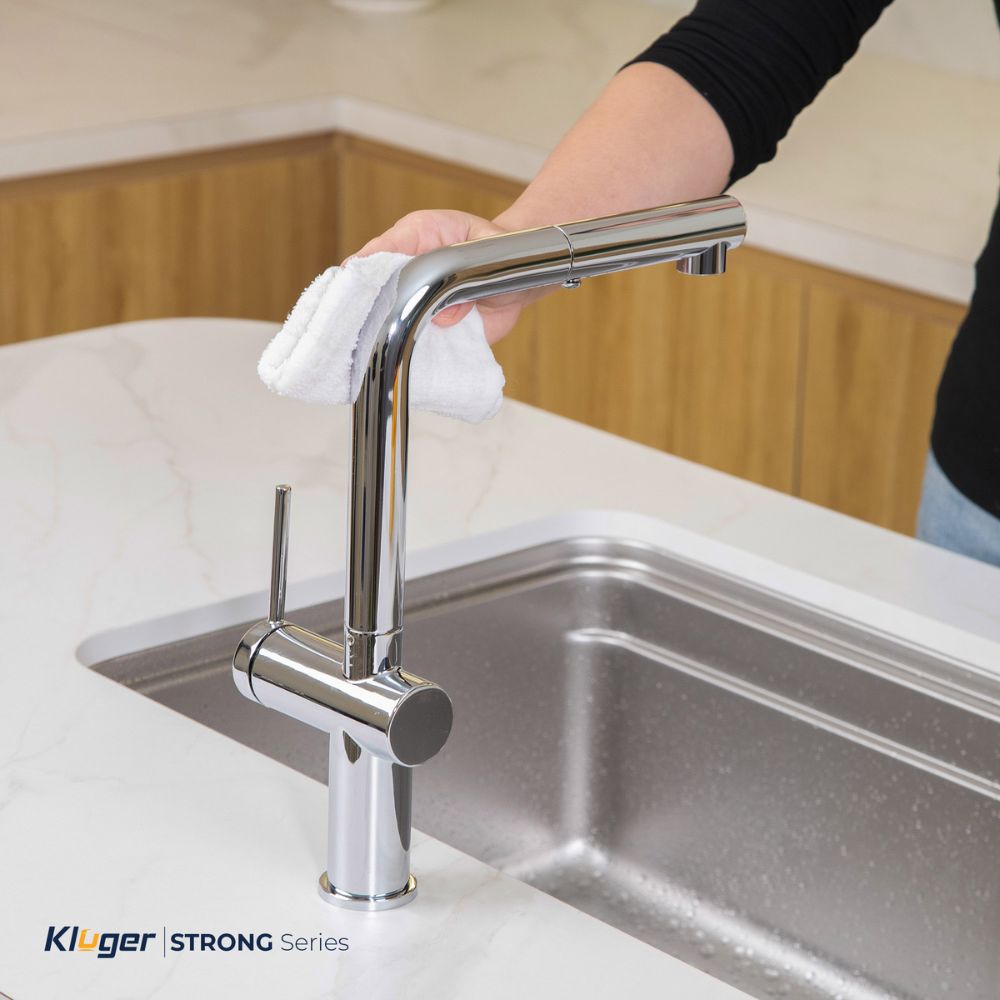 Vòi chậu bếp nóng lạnh dây rút STRONG KLUGER KLF0034C