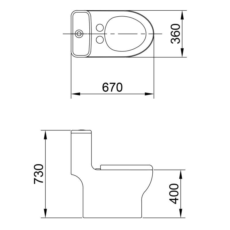 Bồn cầu 1 khối LUXTA LT-101 nắp êm