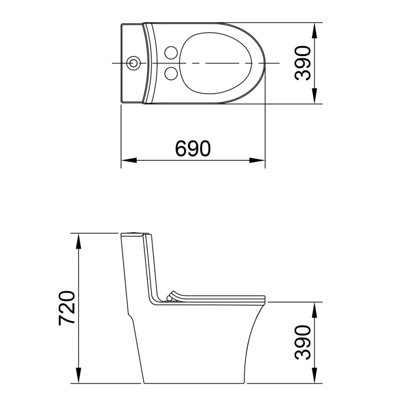 Bồn cầu 1 khối LUXTA LT-103 nắp êm