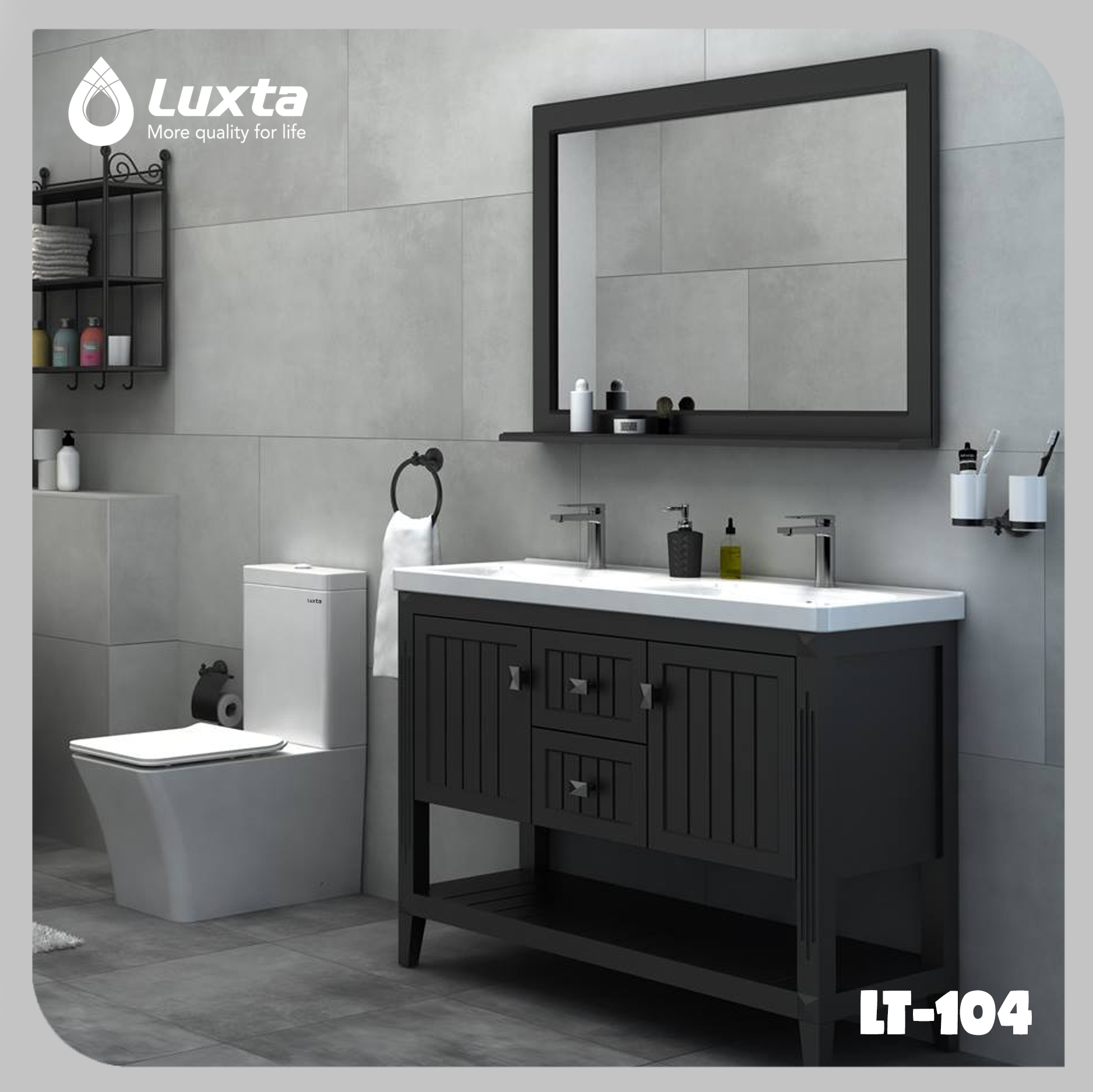 Bồn cầu 1 khối LUXTA LT-104 nắp êm