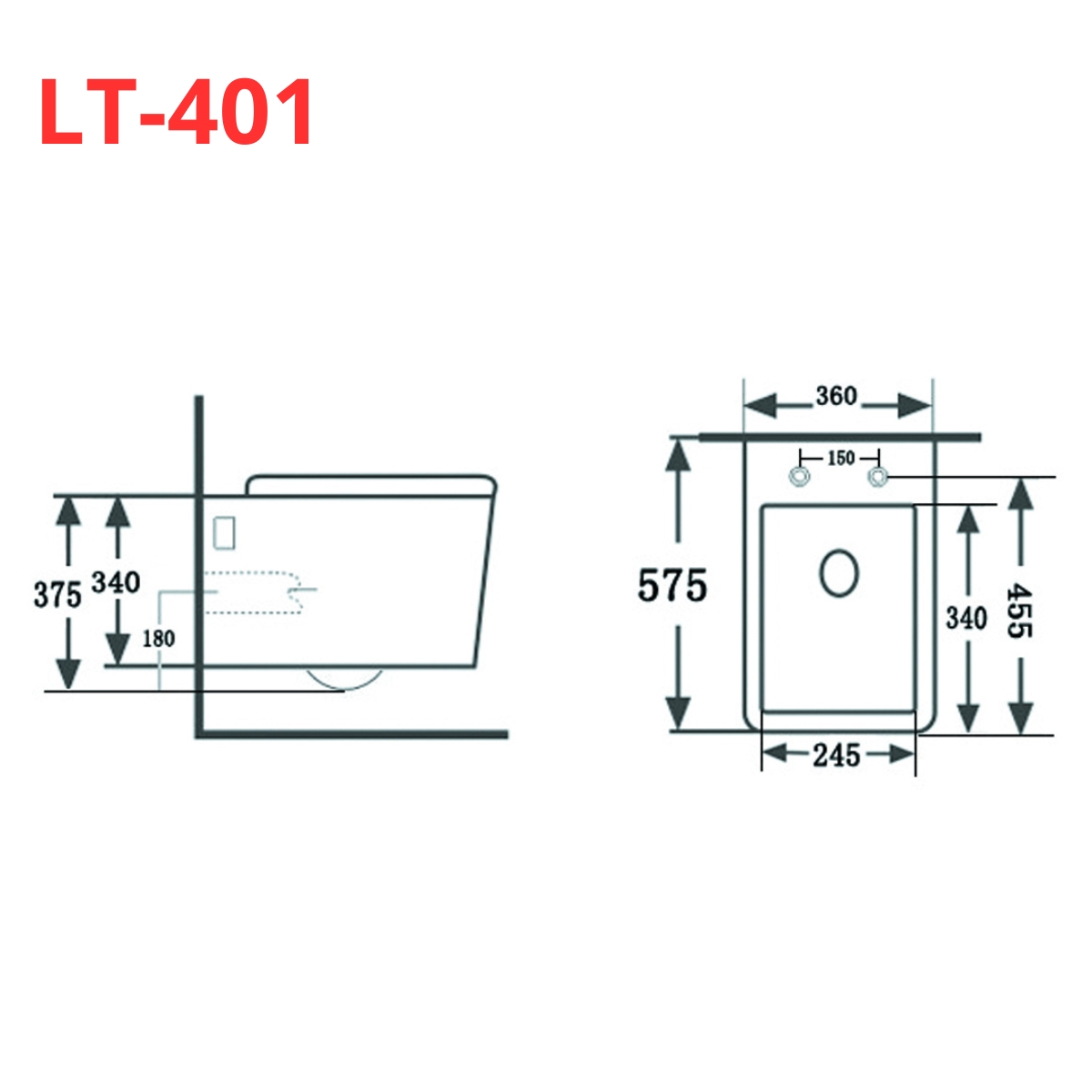 Bồn cầu treo tường LUXTA LT-401 nắp êm