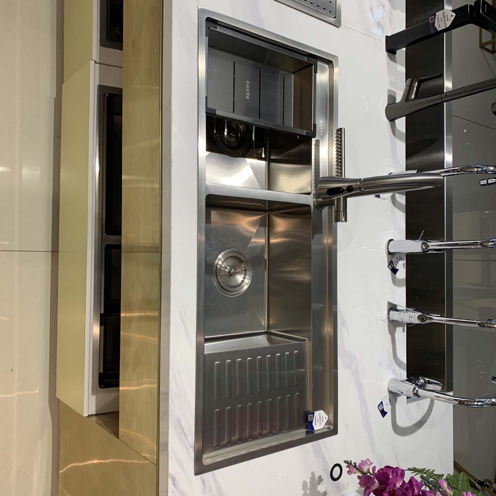 Chậu chén Inox 304 2 hộc 110x48cm Luxta LC11048-3.0