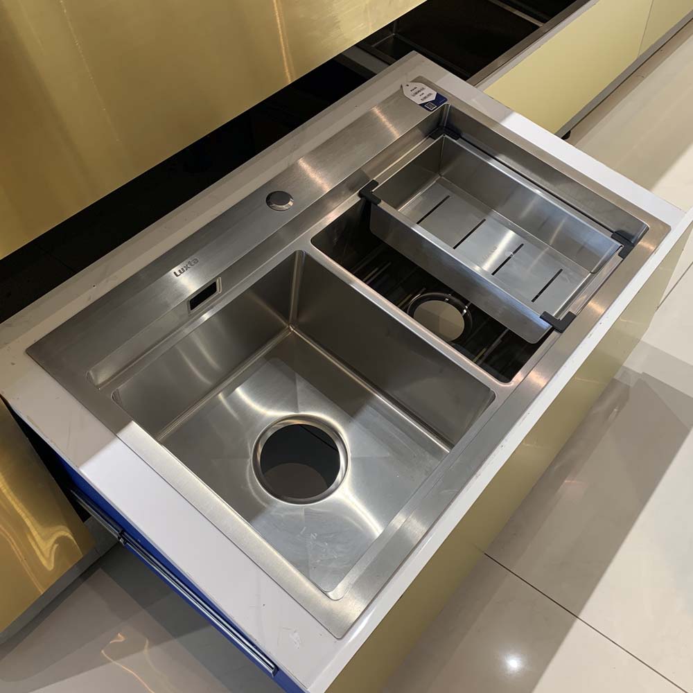 Chậu chén Inox 304 2 hộc 80x49cm Luxta LC8049-3.0