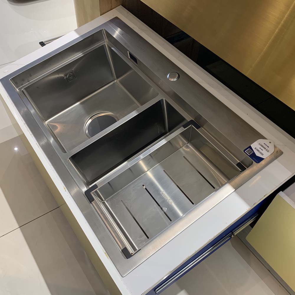 Chậu chén Inox 304 2 hộc 80x49cm Luxta LC8049-3.0