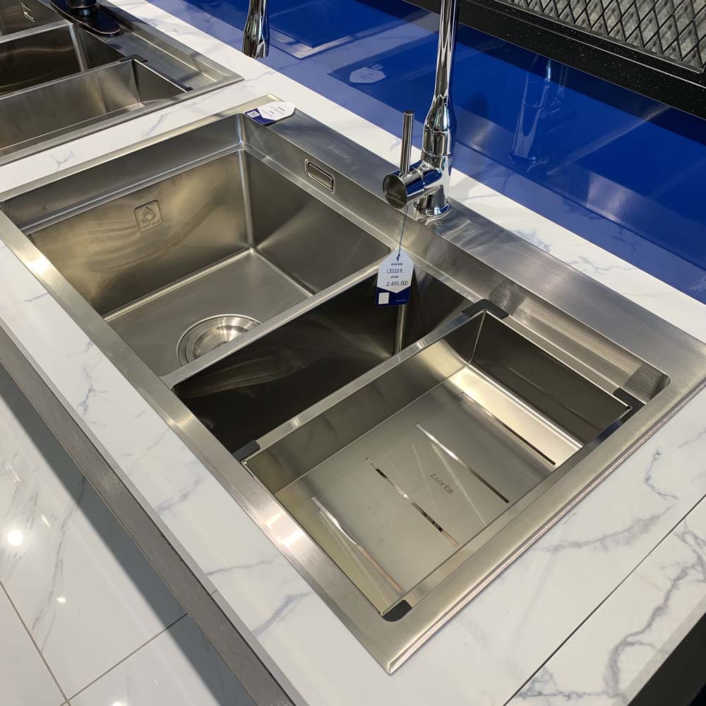 Chậu chén Inox 304 2 hộc 80x49cm Luxta LC8049-5.0