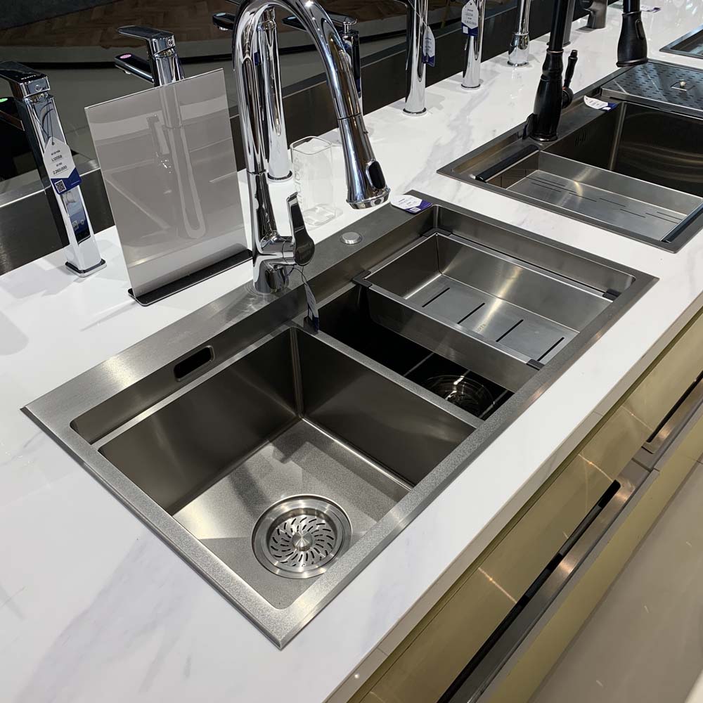 Chậu chén Inox 304 2 hộc 80x49cm Luxta LC8049N-5.0