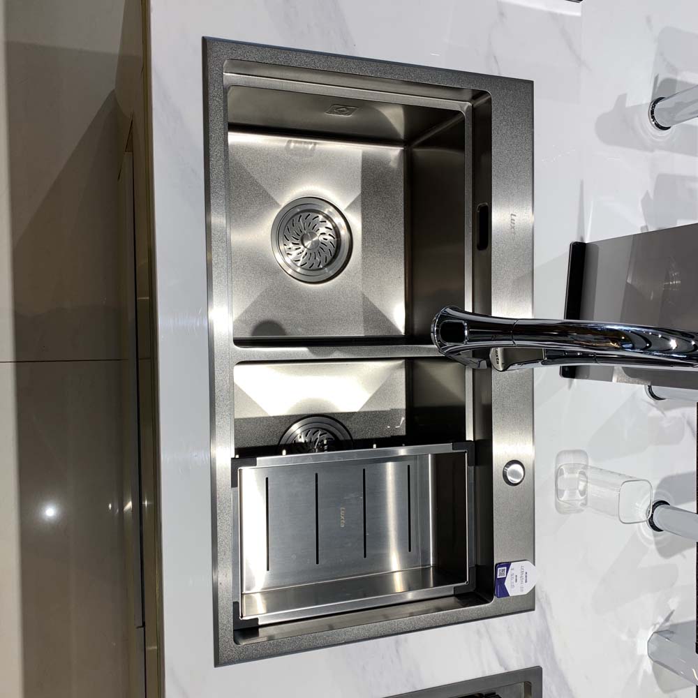 Chậu chén Inox 304 2 hộc 80x49cm Luxta LC8049N-5.0