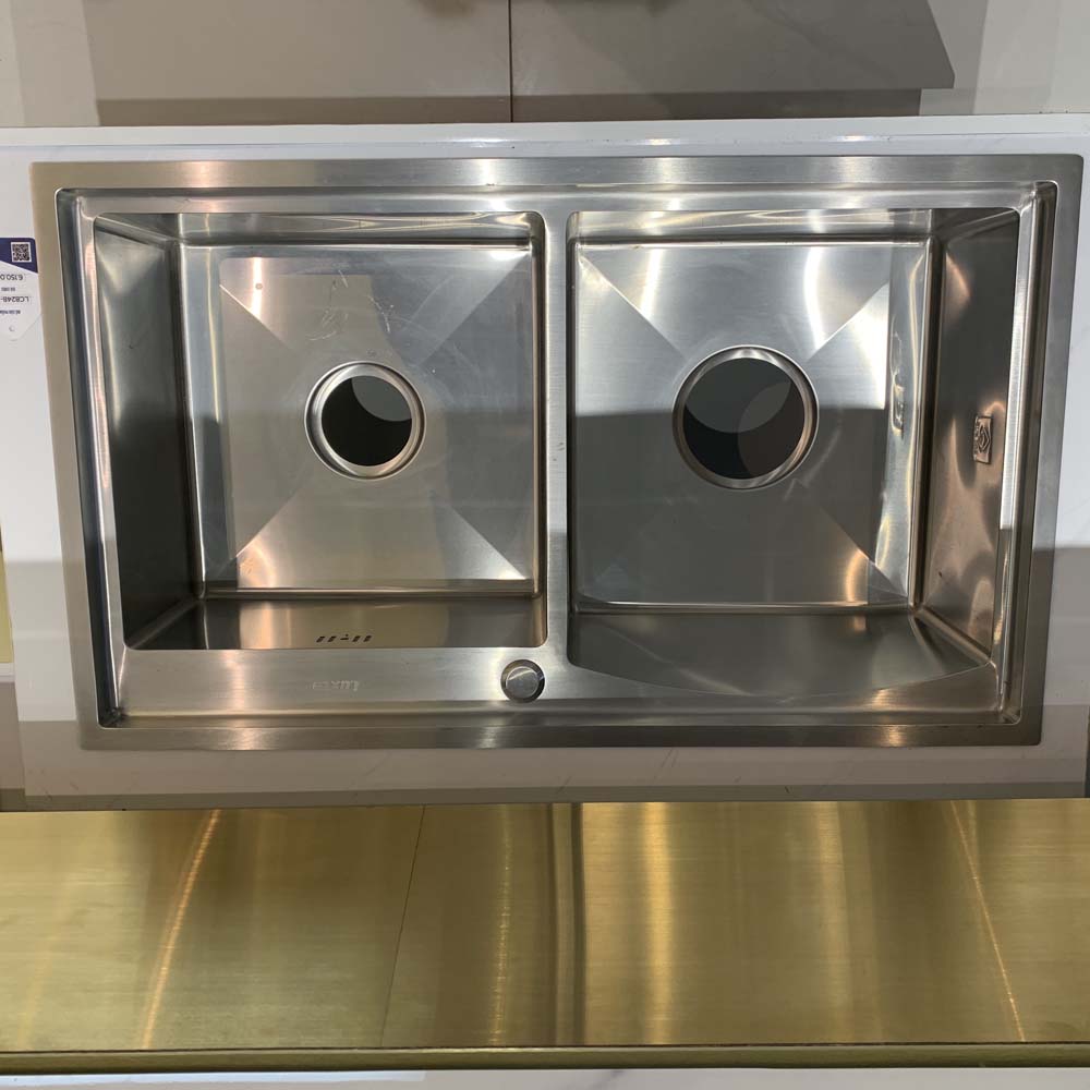 Chậu chén Inox 304 2 hộc 82x48cm Luxta LC8248-3.0