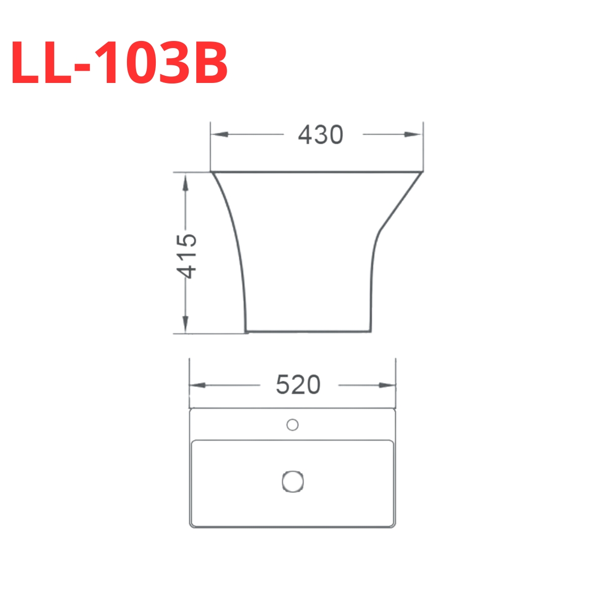 Chậu rửa mặt lavabo treo tường Luxta LL-103B