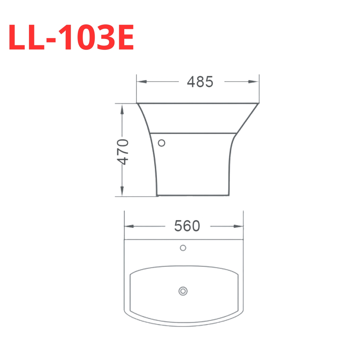 Chậu rửa mặt lavabo treo tường Luxta LL-103E