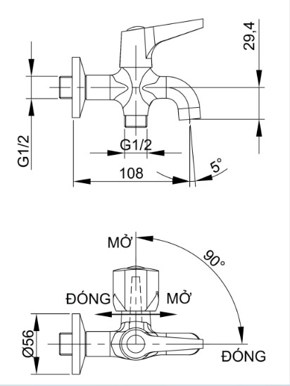 Vòi sen tắm Luxta L2102V
