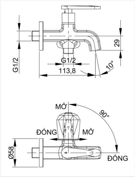 Vòi sen tắm Luxta L2114WT3