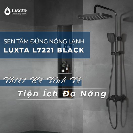 Bộ sen cây tắm nóng lạnh Luxta L7221-Black