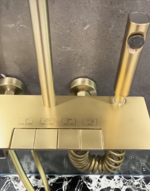 Bộ sen cây tắm nóng lạnh Luxta L7230-Gold