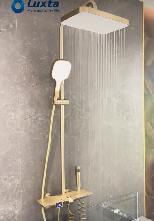 Bộ sen cây tắm nóng lạnh Luxta L7230-Gold