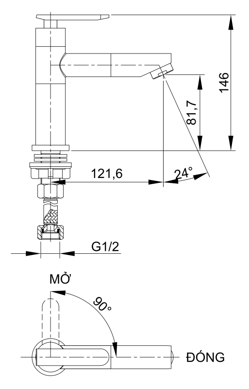 Vòi chậu lavabo lạnh Luxta LN113T