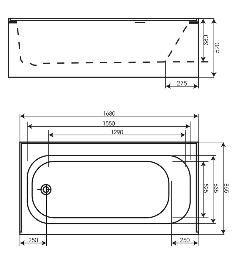Bồn tắm nằm yếm phải 1m7 MANHATTAN MS-8867A