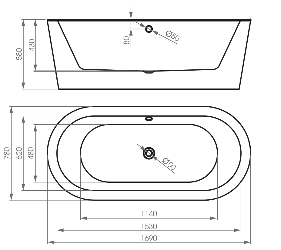 Bồn tắm nằm đặt sàn MANHATTAN MO-6023C