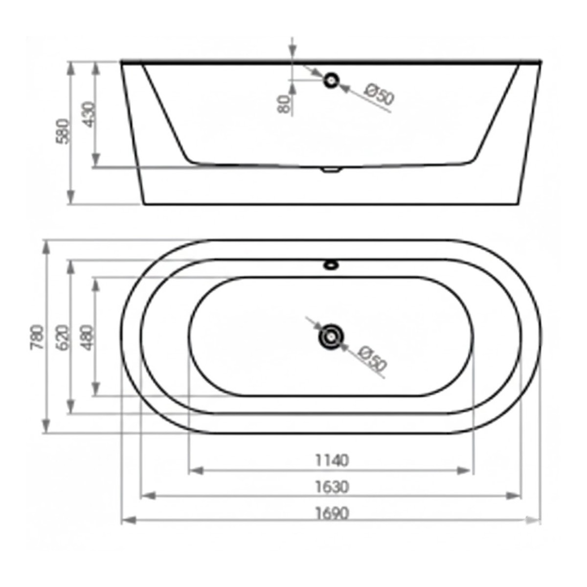 Bồn tắm nằm đặt sàn MANHATTAN MO-6023F(W)